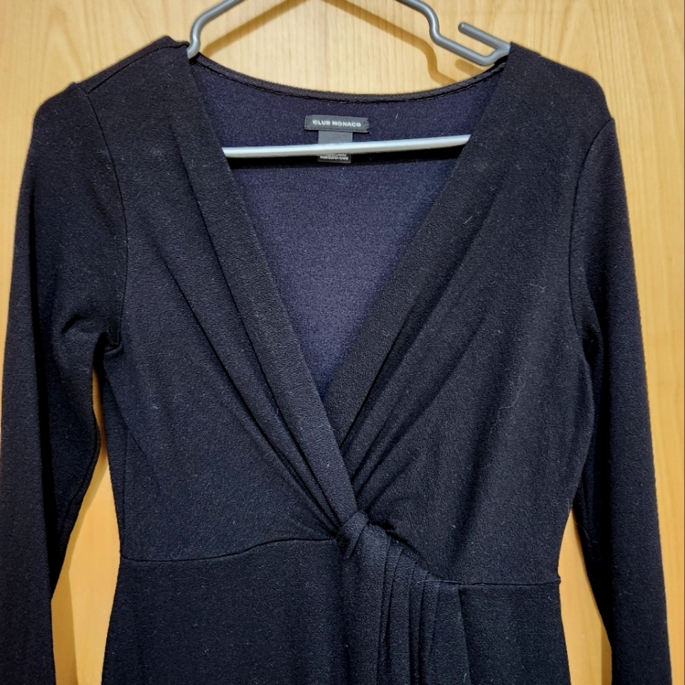 Elegant Club Monaco black long sleeve dress